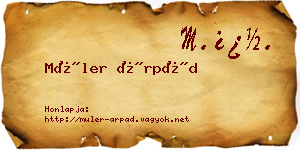 Müler Árpád névjegykártya